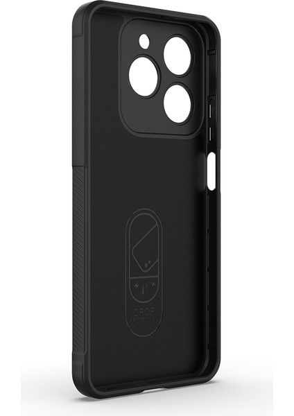 Realme C61 Kılıf Esnek Tpu Oyuklu Arka Yüzey Tasarımlı Tcg Etnik Silikon Kapak - Siyah