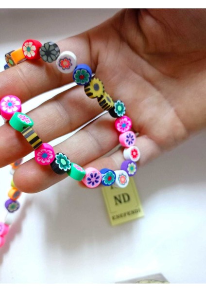 20 Adet Fimo Boncuk Karışık Renkte Hediye Bileklik Takı Aparatı Delikli 1cm