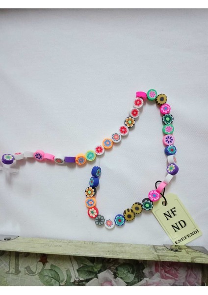 ENEFENDİ 1 Dizi Fimo Boncuk 40 Adet Karışık Renkte Hediye Bileklik Takı Aparatı Delikli 1cm modelleri