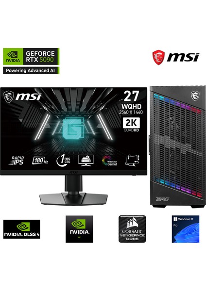 S36DK i9 14900KF / 32GB 6000MHz DDR5 Ram / 1TB SSD GEN4 / RTX5090 32GB / 360mm Sıvı Soğutma / 27" 2K 180Hz. / Z790 MSI Oyuncu Bilgisayarı