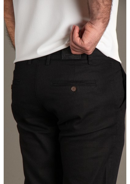 Erkek Siyah Keten Pantolon fırsatları