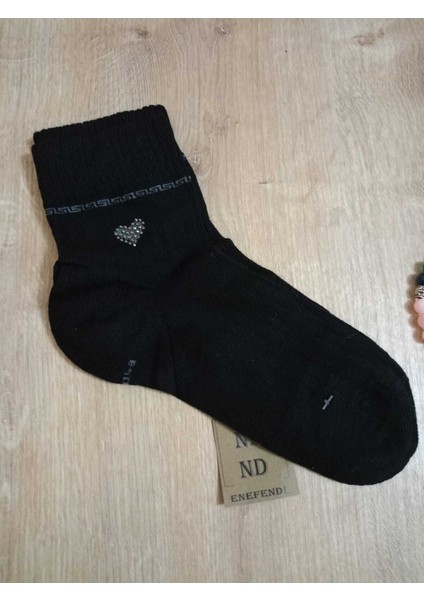 2 Çift Likralı Pamuklu Kokulu Kalp Taşlı Burun Dikişsiz Çorap Siyah Kadın Çorabı 36-40 fiyatları