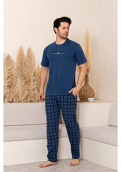 Yazlık Kısa Kol %100 Pamuk Erkek Pijama Takımı - Babalar Günü Özel Seri