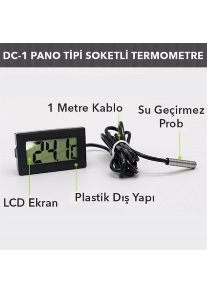 Dc-1 Pano Tipi Soketli Termometre (5' Li Paket) indirimleri