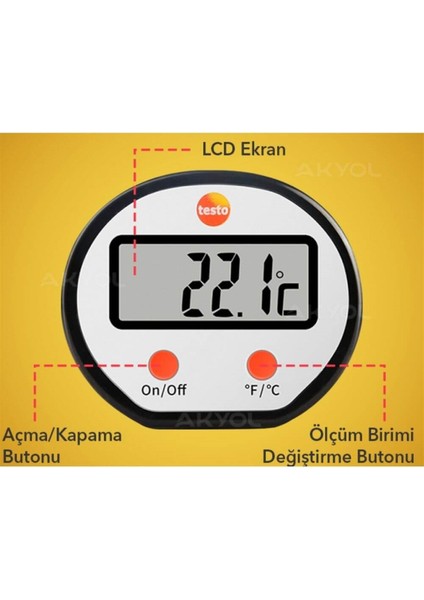 Üstten Göstermeli Mini Termometre 20.5cm Prob indirimleri