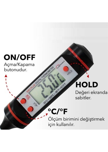 3 Adet 9263 +Plus Çubuk Termometre