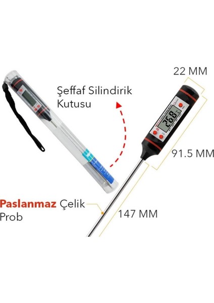 3 Adet 9263 +Plus Çubuk Termometre