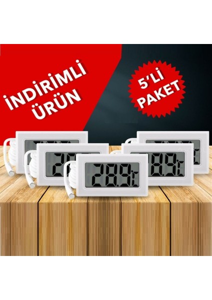 Dc-1 Beyaz Pano Tipi Soketli Termometre (5' Li Paket) indirimleri