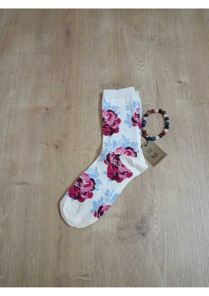 2 Çift Simli Pamuklu Siyah(Dikişsiz) Kırmızı Çiçekli(Dikişli) Soket Çorabı Yumuşak Kadın Çorap 36-40 indirimleri