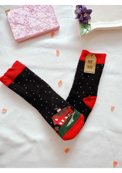 2 Çift Termal Soket Yılbaşı Havlu Yumuşak Hediye Kışlık Kadın Çorabı Siyah Gri Çorap 36-40 fırsatları