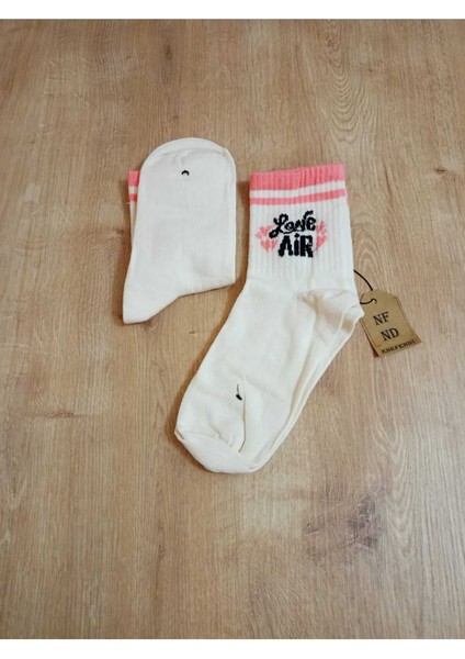 2 Çift Desenli Pamuklu Yumuşak Çorap Arakonç Kadın Krem Pembe Soket Çorabı 36-40 fiyatları