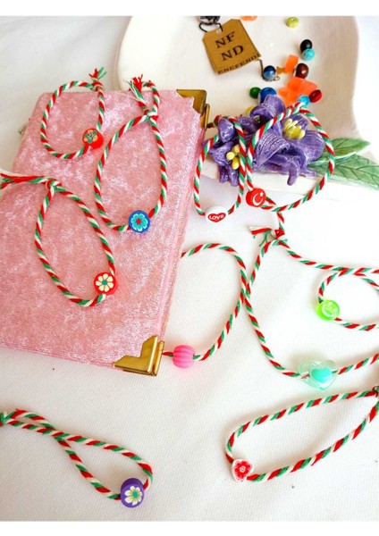 10 Adet Ayyıldızlı Fimo Marteniçka Bileklik Şans Arkadaş Sevgili Eş Çocuk Hediye Bahar Bilekliği fırsatları