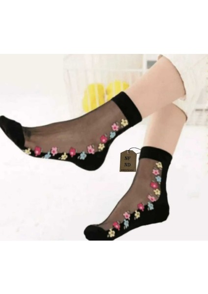 Tül Dikişsiz Kısa Konç Çorap Kokulu Rahat Esnek Tüllü Kadın Çorabı Pamuk 36-40 3 Adet fiyatları