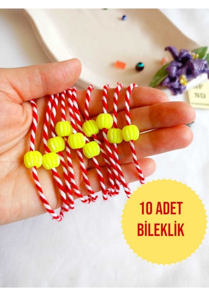 10 Adet Sarı Boncuklu Marteniçka Bileklik Şans Bereket Arkadaş Sevgili Eş Çocuk Hediye Bahar