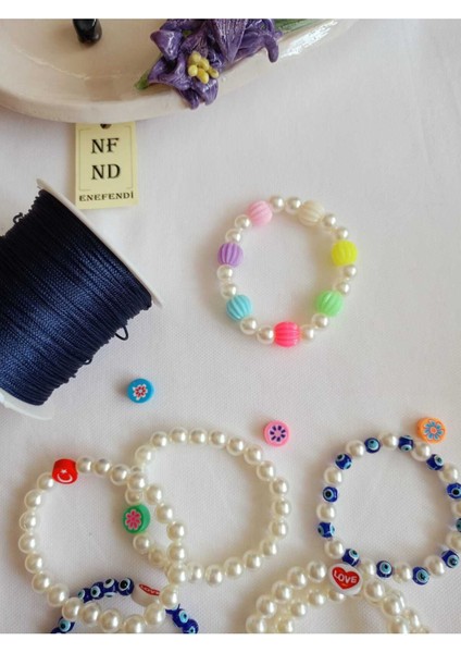 Inci Boncuklu ve Şeker Boncuklu Bileklik Krem Boncuk Şans Bereket Arkadaş Sevgili Eş Çocuk Hediye modelleri