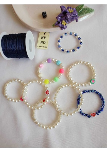 Inci Boncuklu ve Şeker Boncuklu Bileklik Krem Boncuk Şans Bereket Arkadaş Sevgili Eş Çocuk Hediye indirimleri