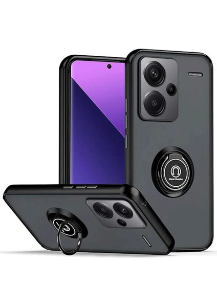 Xiaomi Redmi Note 13 Pro Plus Kılıf Montreal Yüzüklü Silikon Kapak - Siyah Ynsmr