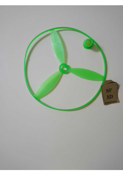 Uçan Daire Ufo Bahçe Spor Fırıldak Oyuncak Pervane Yeşil Renkli Büyük Nostaljik Oyuncak Tekli