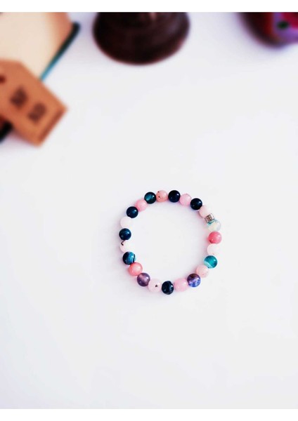 Doğal Taş Bileklik, Akik , Stresi Azaltır, Negatif Enerjiyi Giderir Nazara Karşı Korur Pembe U Mavi fiyatları