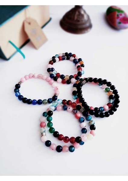 Doğal Taş Bileklik, Akik , Stresi Azaltır, Negatif Enerjiyi Giderir Nazara Karşı Korur Pembe U Mavi indirimleri