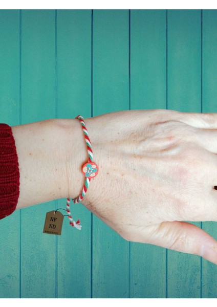 Bileklik Marteniçka Kartlı Çiçekli Kırmızı Fimo Boncuk Hediyelik Şans Bereket Arkadaş Bilekliği fiyatları