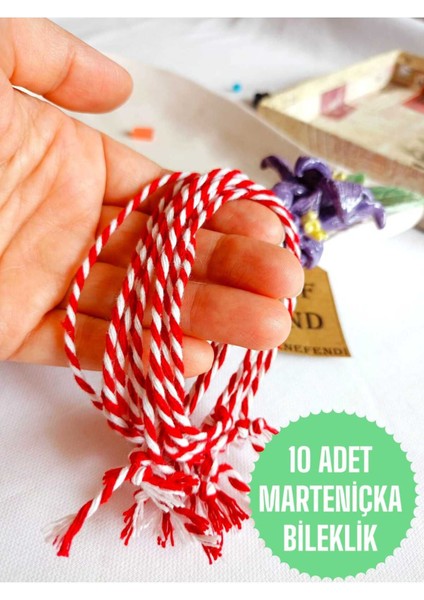 10 Adet Marteniçka Şans Bilekliği , Ip Bileklik ,uğur, Sevgili , Arkadaş , Eş Beyaz Kırmızı