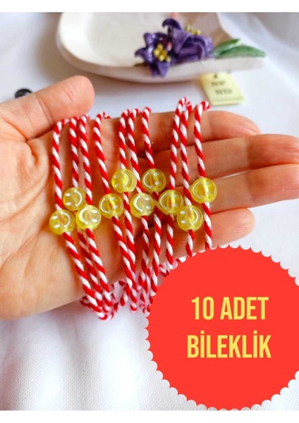 10 Adet Sarı Boncuklu Marteniçka Bileklik Şans Arkadaş Sevgili Eş Çocuk Hediye Bahar Bilekliği