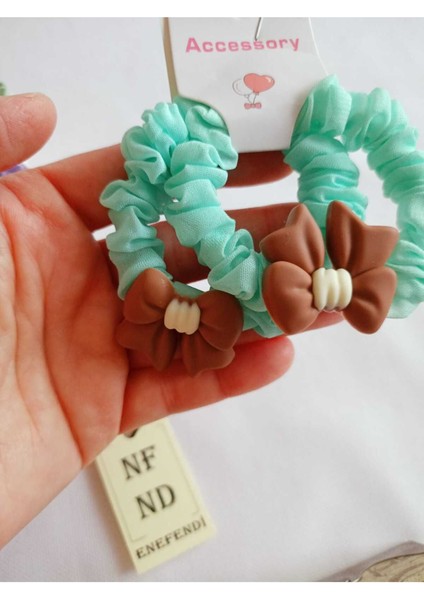 2 Adet Toka Lastikli Rahat Fiyonk Aksesuarlı Turkuaz Hediye Kız Çocuk Genç fiyatları