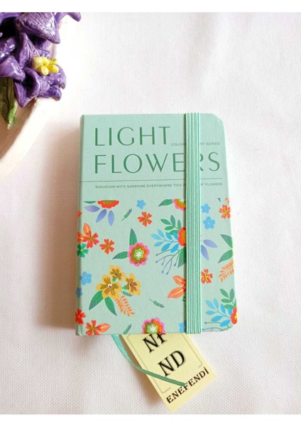 Defter Not Anı Hediye Kız Çocuk Genç Çizgili 80 Yaprak A7 Cep Boy Desenli Lastik Kapama Yeşil