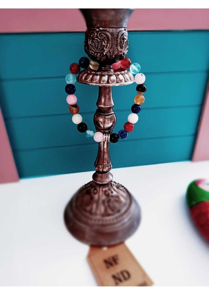 Doğal Taş Bileklik, Akik , Stresi Azaltır, Negatif Enerjiyi Giderir Nazara Karşı Korur Pembe Siyah