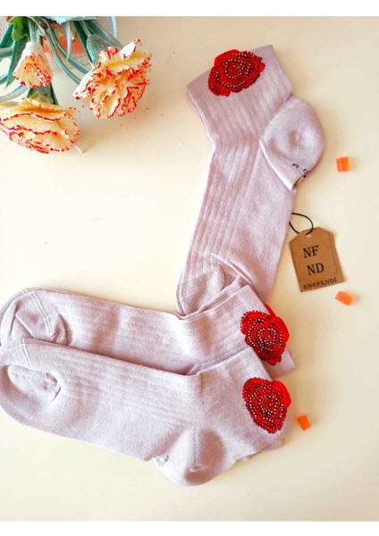 2 Çift Pamuklu Dikişsiz Gültaşlı Kokulu Likra Lastiksiz Kısakonç Çorap Pembe Siyah Kadın Çorabı 3640 fiyatları