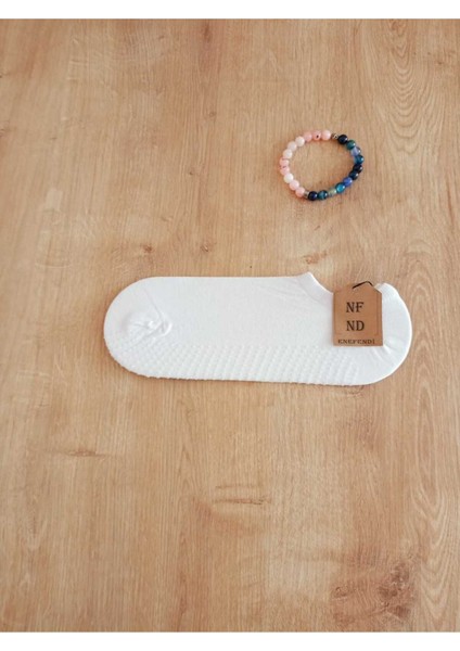 Babet Çorap Görünmez Çorap Spor Yoga Pilates Sneakers Kaymaz Silikon Taban 36-40 Beyaz indirimleri