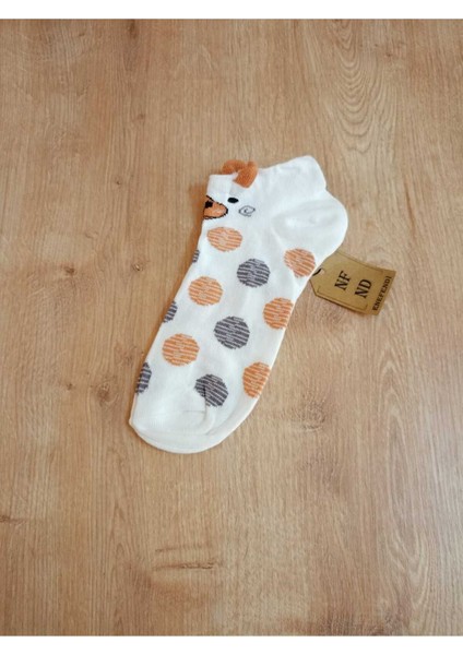 Patik Çorap Kulaklı Pamuklu Desenli Kadın Çorabı 36-40 Puantiyeli ve Gripembe 2 Çift modelleri