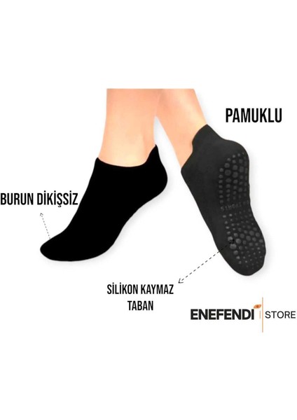 Yoga Çorabı 3çift Pilates Tavaf Kaymaz Taban Pamuklu Silikon Baskılı Dikişsiz Kadın Çorap Siyah Kısa fiyatları