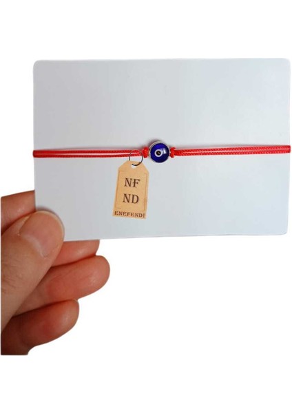 Bileklik Göz Nazar Boncuk Kırmızı Ipli 1,5cm Makrome Bileklik Hediyelik Şans Uğur fırsatları