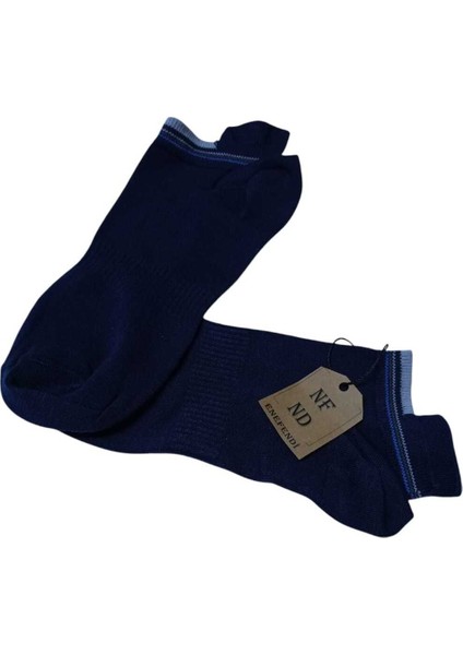 Dikişsiz Yıkamalı Bambu Patik Çorap Topuk Takviyeli Erkek Sıkmayan Lastik 40-45 Lacivert