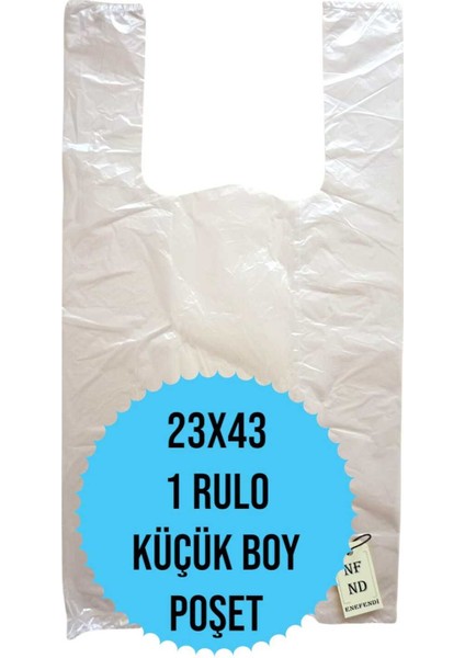 Küçük Boy 1 Rulo Poşet Hışır Market Manav Alışveriş 23X43 cm Şeffaf 200 Adet