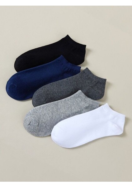 5'li Erkek Düz Renkli Patik Ekonomik Paket Kısa Spor Sneakers Çorap indirimleri