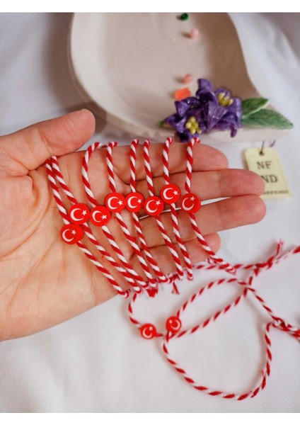 20 Adet Ayyıldızlı Fimo Marteniçka 19 Mayıs Tebrik Kartlı Bileklik Hediye Bahar Bilekliği modelleri