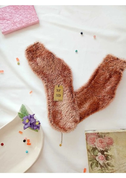 2 Çift Tüylü Kışlık Termal Patik Dikişsiz Çorap Erkek Kadın Ev-Parti Çorabı Mavi Vizon 36-41. fiyatları