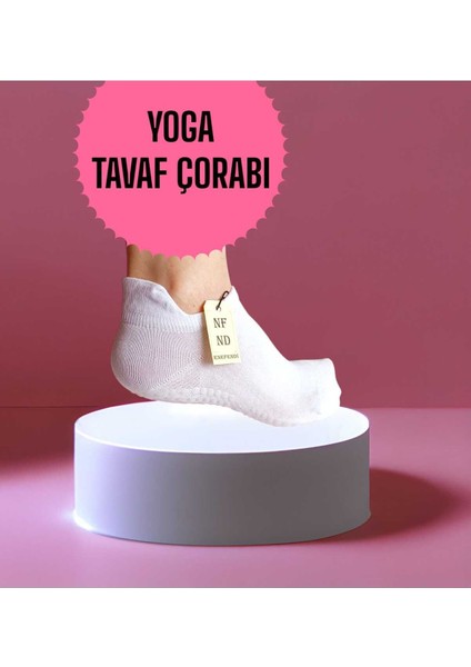 2 Çift Yoga Pilates Tavaf Çorabı Dikişsiz Kadın Kaymaz Silikon Taban Pamuklu Çorap Patik Bilek Beyaz indirimleri