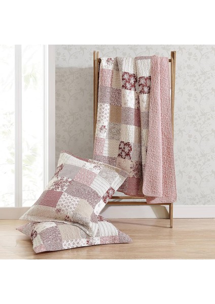 Queen Çift Taraflı Pamuklu Yorgan Seti Celina Patchwork Kırmızı, Tüm Mevsimlik modelleri