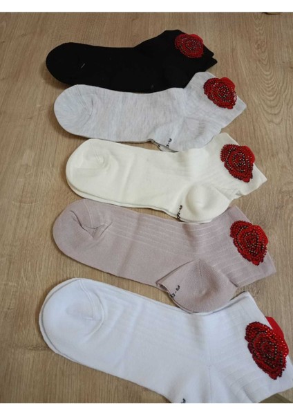 2çift Pamuklu Burun Dikişsiz Gültaşlı Kokulu Likralı Kısakonç Çorap Ekru Lacivert Kadın Çorabı 36-40 fırsatları