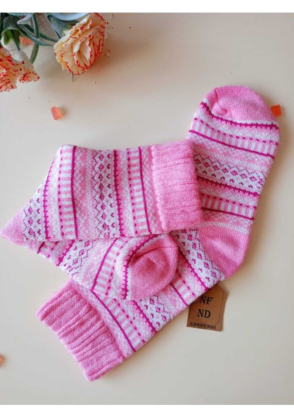 2 Çift Kalın Kışlık Yumuşak Çorap Yılbaşı Motif Etnik Desenli Kadın Çorabı Pembe Kırmızısiyah 36-40 indirimleri