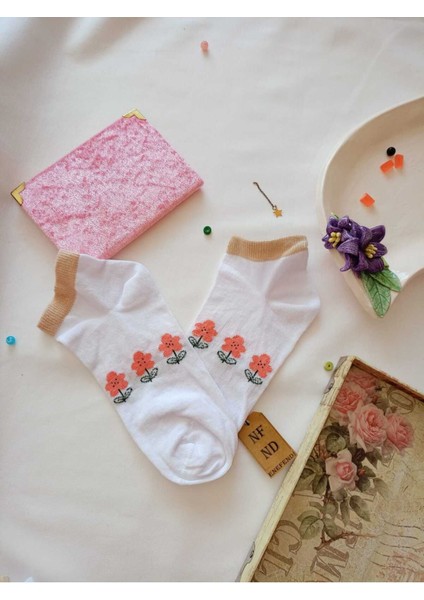 2 Çift Çorap Burun Dikişsiz Patik Çorap Pamuklu Yumuşak Kısa Konç Desenli Kadın Çorabı 36-40 fiyatları