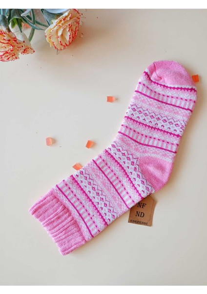 2 Çift Kalın Kışlık Yumuşak Çorap Yılbaşı Motif Etnik Desenli Kadın Çorabı Sütlükahve Pembe 36-40 fiyatları