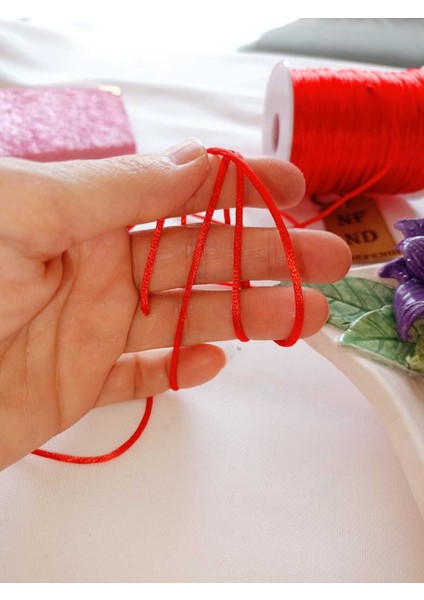 ENEFENDİ 4 Metre(Toplam) Floş Ip Sıçan Kuyruğu Kalınlığı 2mm Kırmızı Lacivert Bileklik Takı k Ipi fırsatları