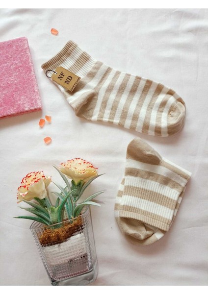 2 Çift Dikişsiz Pamuk Çorabı Soket Yumuşak Kadın Kiremit Krem Çorap Hediye 36-40 indirimleri