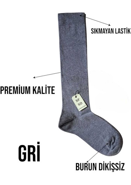 Anne Çorabı Dizaltı Lüx Kaliteli Pamuklu Burun Dikişsiz Sıkmayan Lastik Esnek Kadın Çorap Gri fırsatları