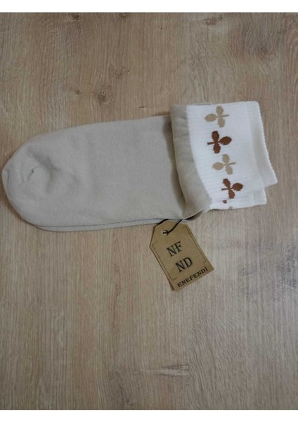 Pamuklu Kokulu Çorabı Yumuşak Yaprak Desenli Çorap Sütlü Kahve Krem fiyatları